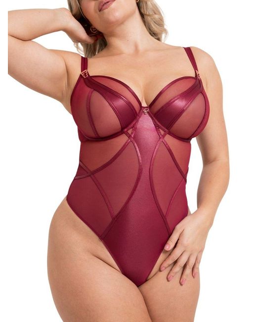 Curvy Kate Red Suspense Plunge Bodysuit