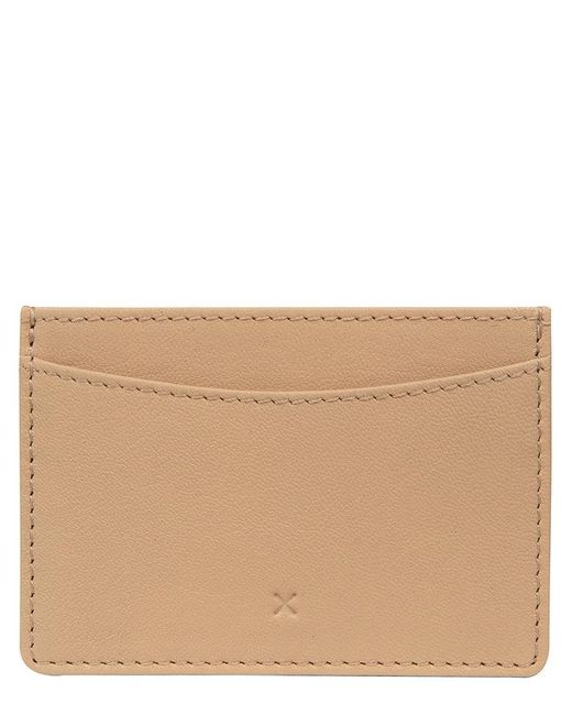 NiNa Amora Natural 'Annalisa' Latte Leather Card Holder