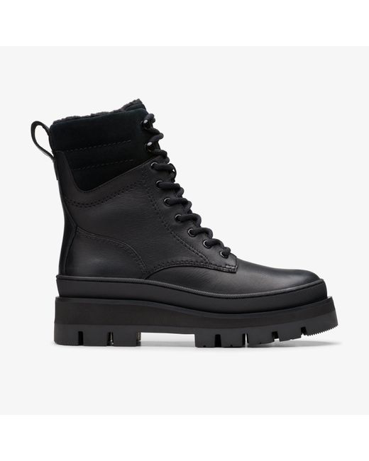 Clarks Black Orianna2 Hike Wlined Lea Boots