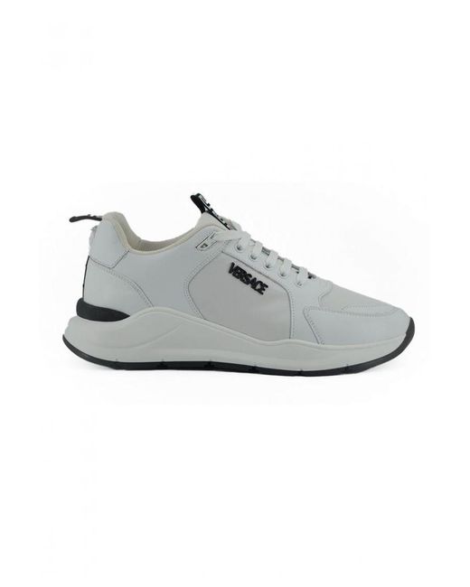 Versace White Calf Leather Sneakers for men