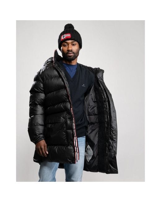 Hunter Black Rubberised Puffer Coat for men