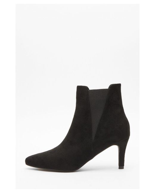 Quiz Black Ankle Heeled Stretch Boots