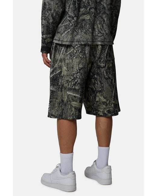 Good For Nothing Black Baggy Camo Shorts for men