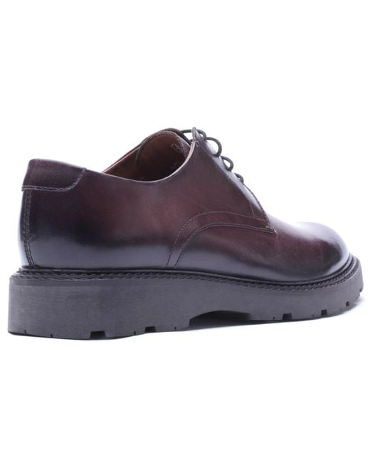 Base London Purple Vector Leather Washed Lace-Up Shoes for men