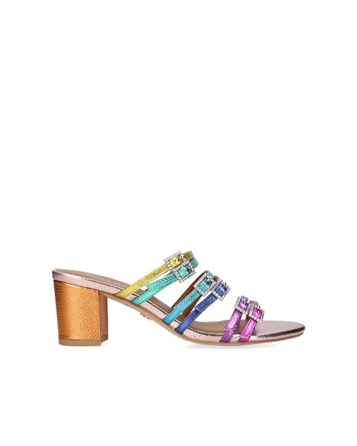 Kurt Geiger Multicolor Leather Pierra Block Mule Mules