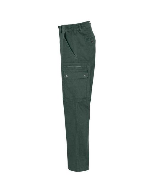 Sol's Green Docker Stretch Cargo Trousers (Forest) for men