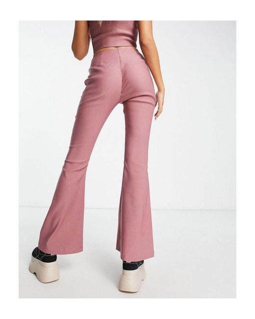Collusion Pink Bengaline Flare Trouser Co-Ord