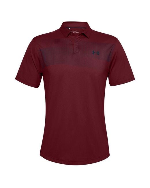 Under Armour Red Iso-Chill Chest Graphic Polo Shirt Nylon for men