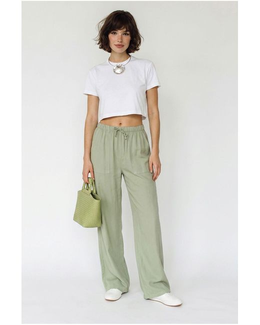 Bianco Lucci Multicolor Wide-Leg Cotton Trousers With Drawstring Waist