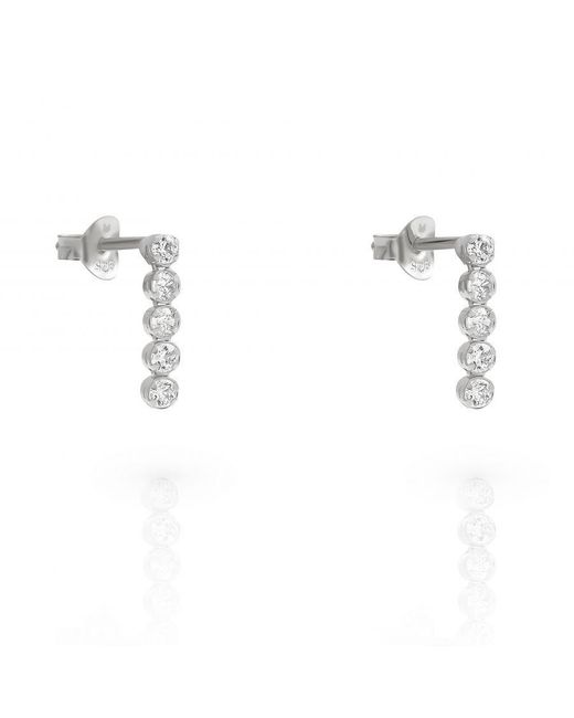 Orphelia White 'Bling' 925 Sterling Drop Earrings