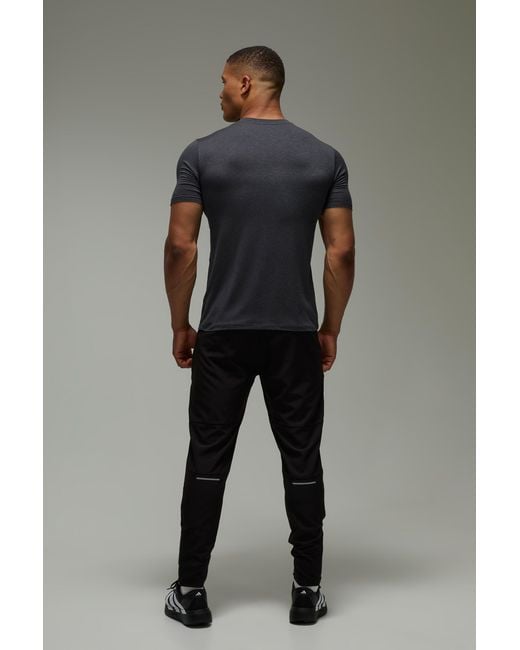 BoohooMAN Gray Active Marl Regular Fit T-Shirt for men
