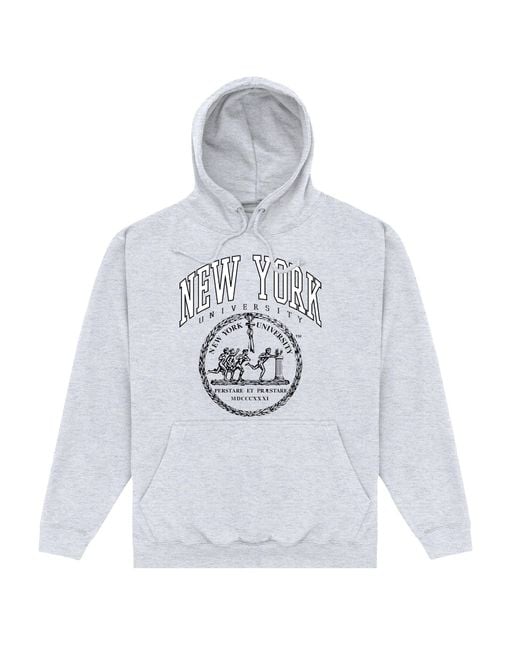 Park Fields White New York University Heather Hoodie Cotton