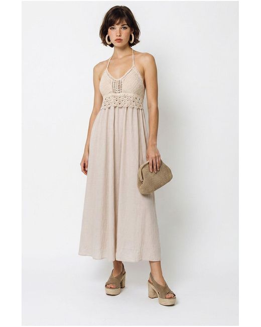 Bianco Lucci Natural Midi Skirt