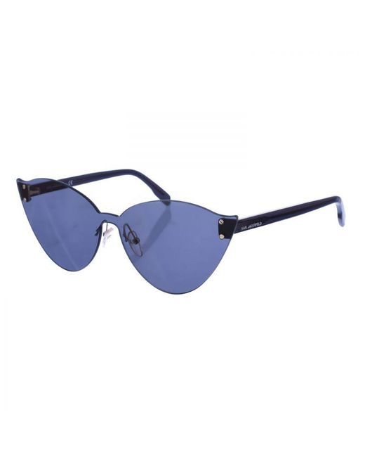 Karl Lagerfeld Blue Butterfly Shape Rimless Sunglasses Kl996S