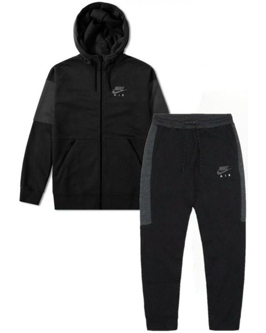 Nike Black Air Fleece Tracksuit Full Set for men