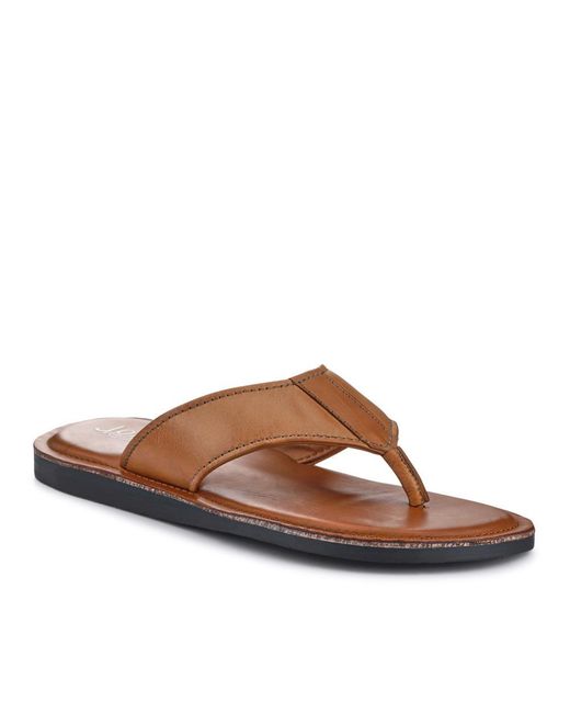 Jones Bootmaker Brown Weybridge Leather Toe-Post Sandals for men