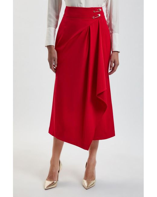 Karen Millen Petite Tailored Wrap Trim Maxi Skirt