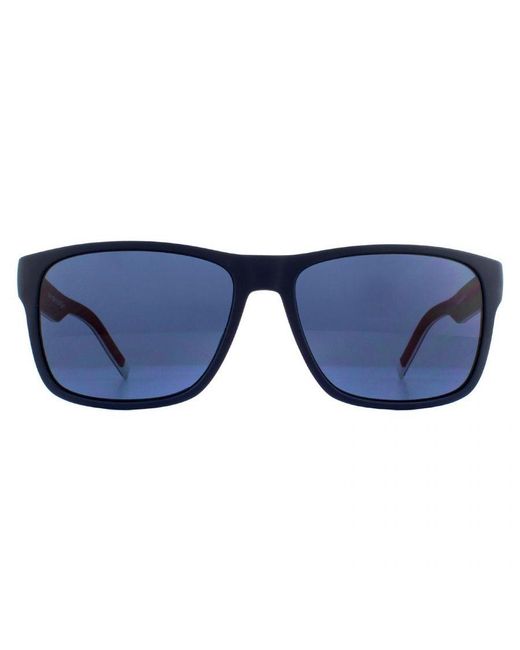 Tommy Hilfiger Blue Lightweight Rectangle Avio Sunglasses for men