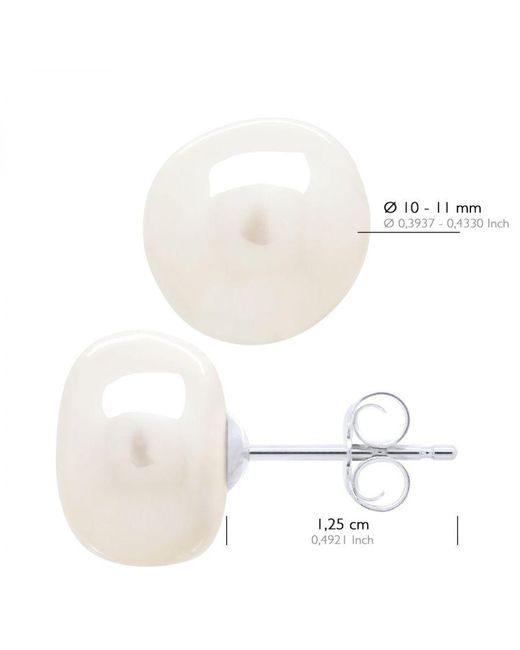 Ateliers Saint Germain White Earrings Of 925 And Real Cultured Freshwater Pearls Baroque 10