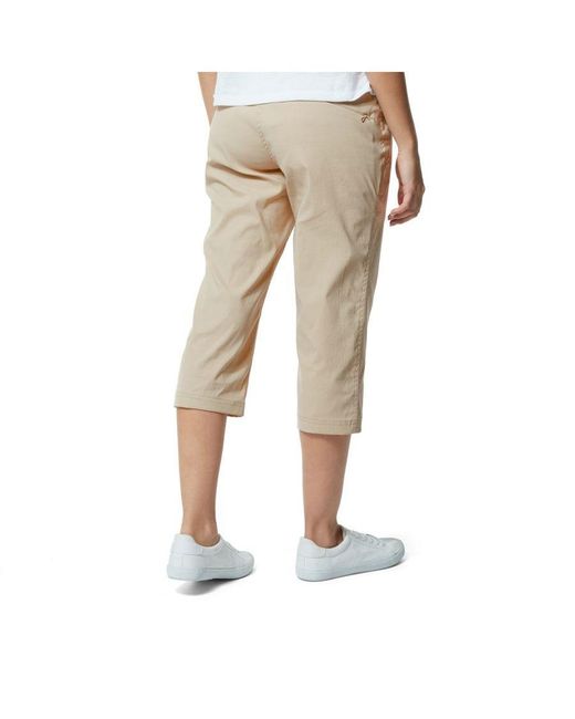 Craghoppers Natural Ladies Kiwi Pro Ii Cropped Trousers (Desert)