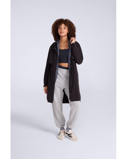 Mountain Warehouse Black 'Eden' Mac Coat With Adjustable Waist Water Resistant Jacket Polyamide