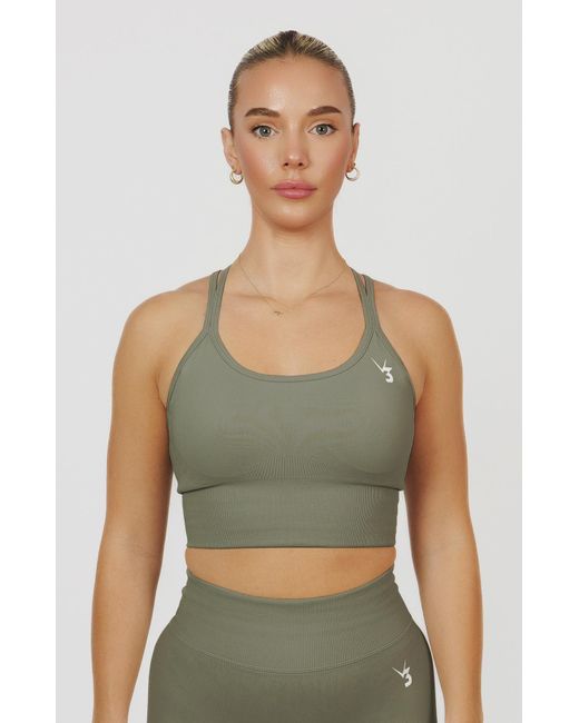 V3 Apparel Green Form Seamless Strappy Sports Bra