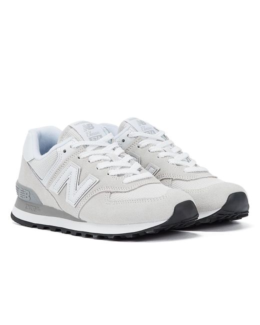 New Balance White 574 Nimbus Cloud Damen Hellgrau Turnschuhe