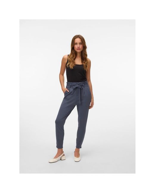 Vero Moda Blue Eva Regular Fit Straight Trousers