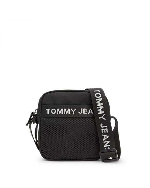 Tommy Hilfiger Black Adjustable Strap Across-Body Bag With Multiple Pockets for men