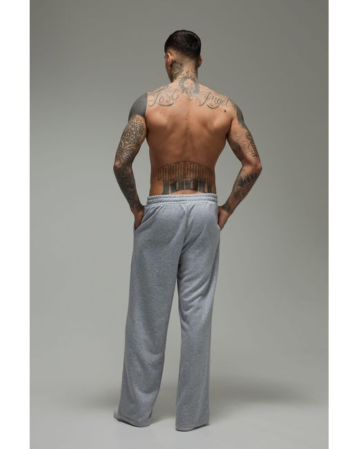 BoohooMAN Gray Tall One More Rep Wide Leg Jogger for men
