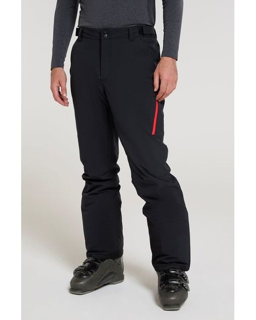 Mountain Warehouse Black 'Nebula' Extreme Ski Pants Waterproof Adjustable Waist Snowboard Trouser for men