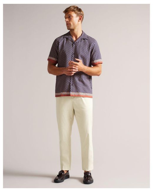 Ted Baker Natural Alston Slim Fit Trousers for men