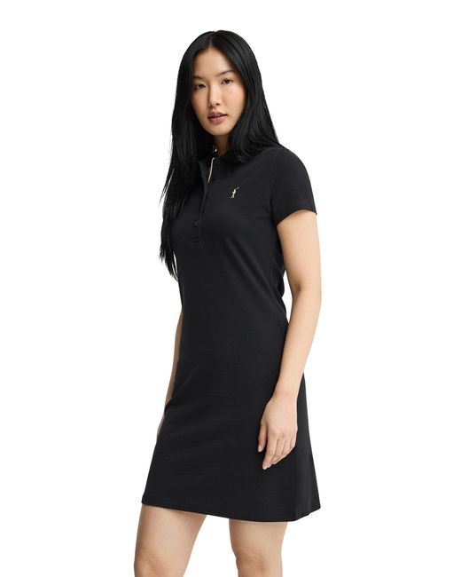 POLO CLUB Black Short Sleeve Neck Dress Dress2