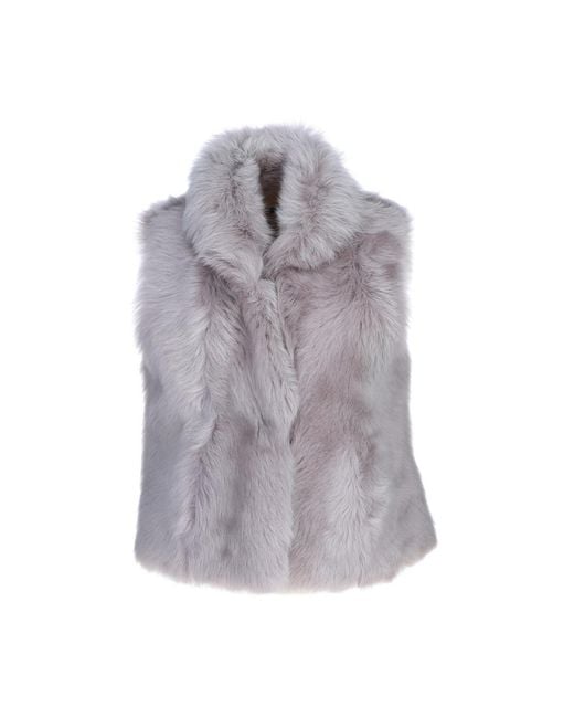 Ashwood Leather Gray Real Sheepskin Oversized Fluffy Gilet