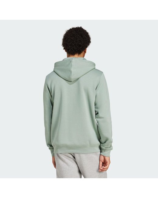 Adidas Originals Green Trefoil Essentials Hoodie for men