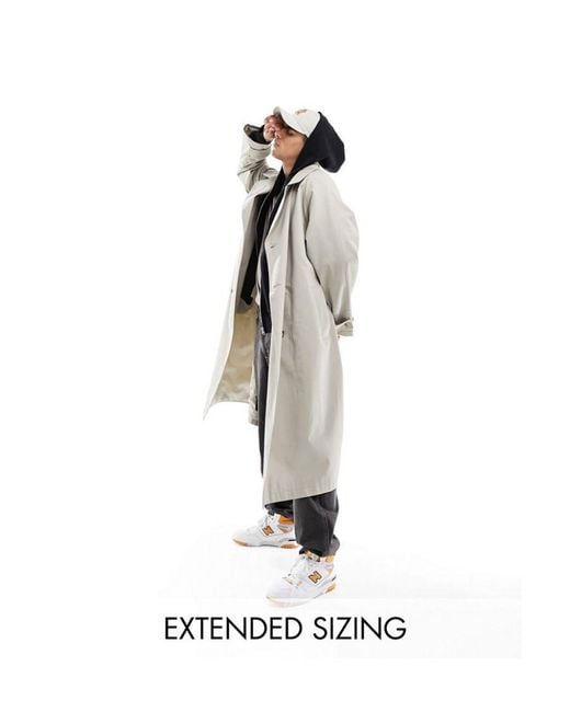 ASOS White Extreme Oversized Trench Coat for men