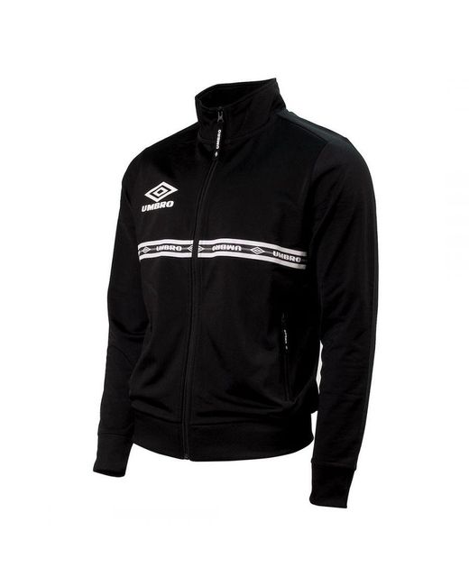 Umbro Black Long Sleeve Zip Up Logo Taped Track Jacket 65805U 060 for men