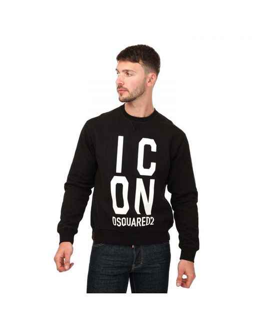 DSquared² Black Icon Print Splatter Sweater for men