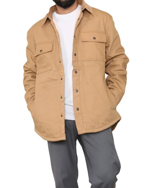 Marks & Spencer Natural M&S Borg Lined Shacket for men