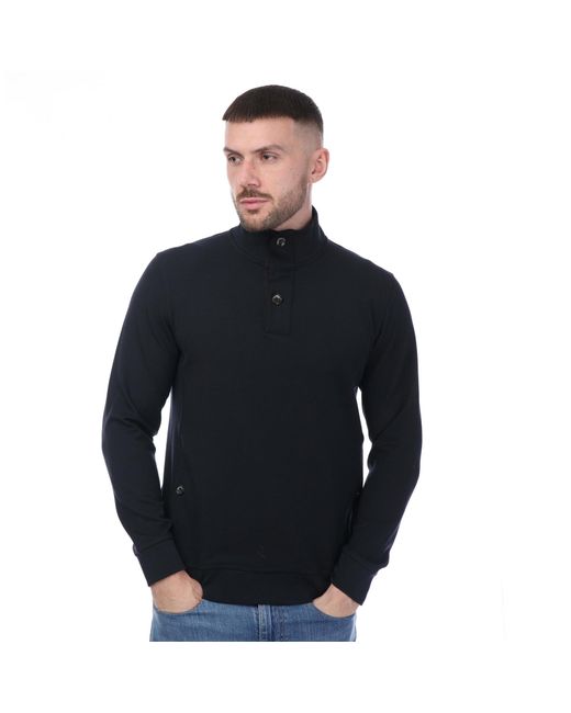 Mercery Lux Jersey Sweatshirt Met Knopenhals (marine) in het Black