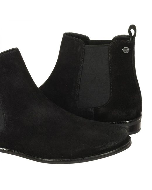 Superdry Black Velvet Effect Ankle Boots With Elastic Bands Wf200004a Women