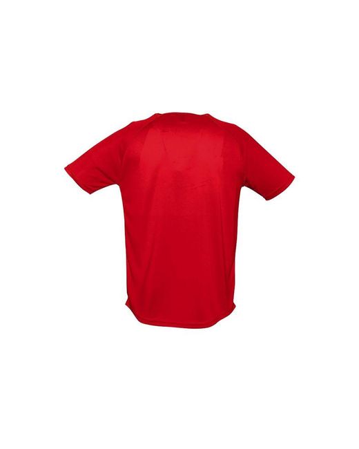 Sol's Red Sporty Short Sleeve Performance T-Shirt for men