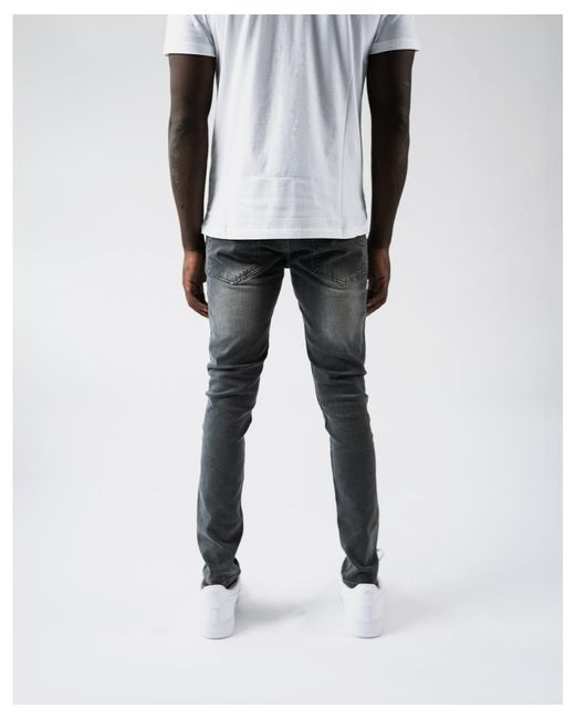Magrit Gray Douai Ripped Patch Jeans for men