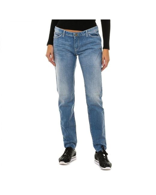 Armani Lange Jeans Met Used-effect 3y5j06-5d1ez Voor in het Blue