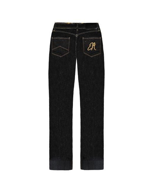 Armani Black Emporio J33 Regular Fit Wide Leg Jeans