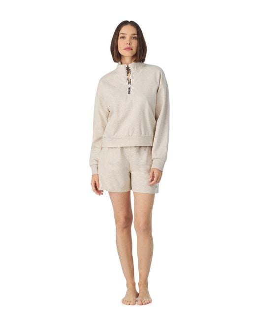 DKNY White Long Sleeve Top And Boxer Pyjama Set