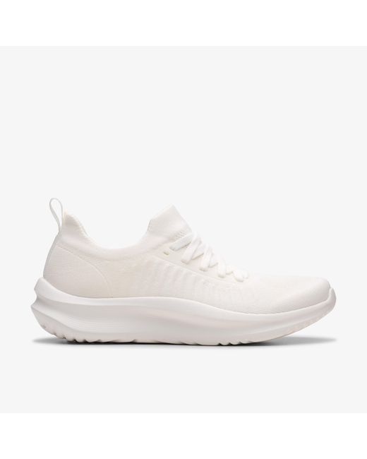 Clarks White Solevana Lace Shoes
