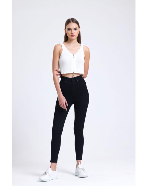 Hiccup Black High Waist Skinny Jeans