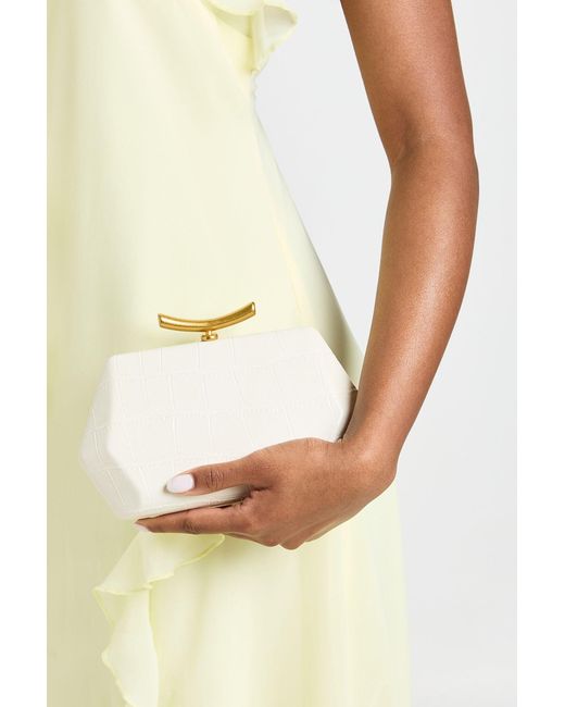 Boohoo White Croc Abstract Hard Shell Clutch Bag
