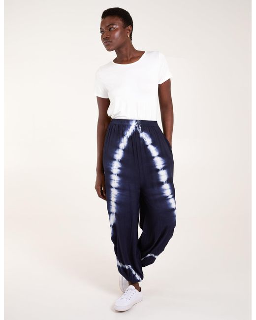 Blue Vanilla Blue Tie Dye Ruched Harem Trouser